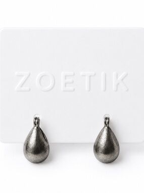 Zoetik Gunmetal Teardrop Hoop Earrings Chunky Modern Minimalist NWT Boutique